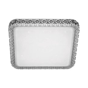 plafon led shine quadrado 18w liso 3000k translcido 1682