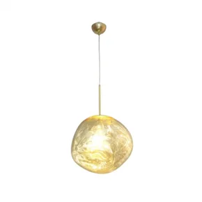 pendente redondo 28x120cm metal e vidro dourado sindora iluminacao dcd02016