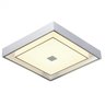 plafon de sobrepor led quadrado 3000k 24w bivolt 44x44x9cm cristal aluminio e vidro cromado sindora iluminacao dcx015066