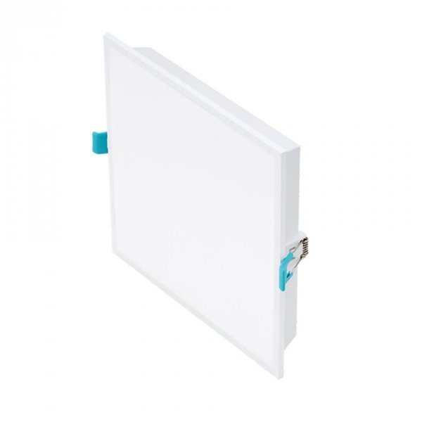 painel luminaria de embutir led edge quadrado 3000k 14w bivolt 20x20x07cm policarbonato branco stella stl22952br30 2