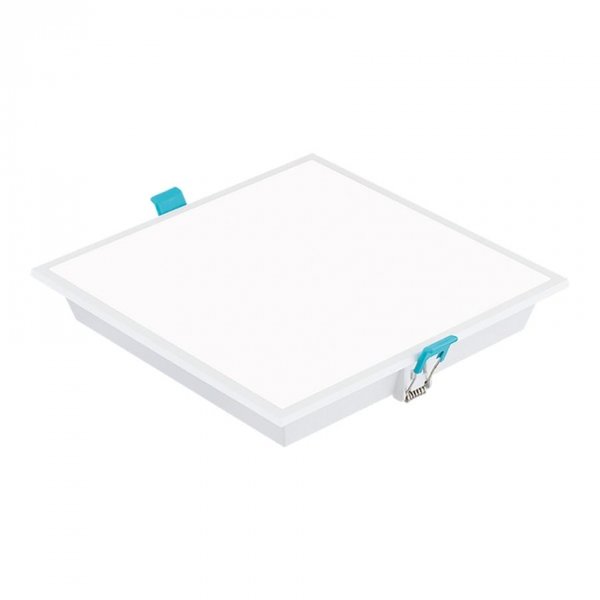 painel luminaria de embutir led edge quadrado 3000k 14w bivolt 20x20x07cm policarbonato branco stella stl22952br30