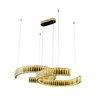 pendente led 3000k 50w bivolt 72x50cm metal e cristal dourado e transparente sindora iluminacao dcd02866