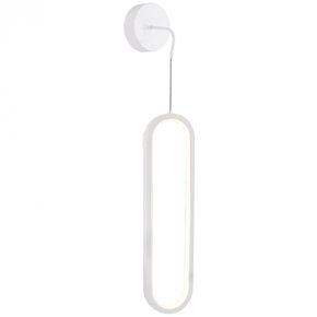 arandela led 3000k 18w bivolt 40cm metal branco sindora iluminacao dcb03167