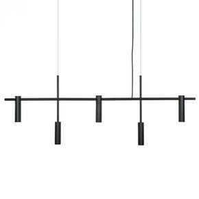 pendente tubo retangular 121x3 8x43 5cm metal preto portofino pd1481