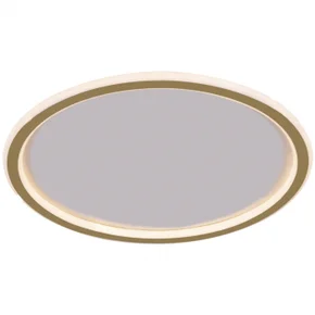 plafon de sobrepor led redondo 3000k 49w bivolt 40cm metal dourado sindora iluminacao dcx03114