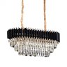 lustre pendente retangular 35x75cm cristal e metal preto e transparente sindora iluminacao dcd03912