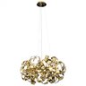 pendente redondo 65x38cm cristal e inox dourado sindora iluminacao dcd06211