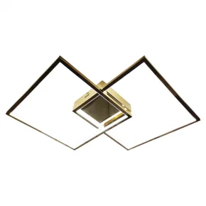 plafon de sobrepor led 3000k 39w bivolt 60x60cm inox champanhe sindora iluminacao dcx01291