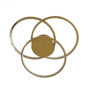 plafon de sobrepor led 3000k 50w bivolt 63cm inox dourado sindora iluminacao dcx01270