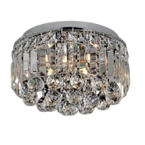 plafon de sobrepor redondo 30x20cm cristal e metal cromado e transparente sindora iluminacao dcx00113 1