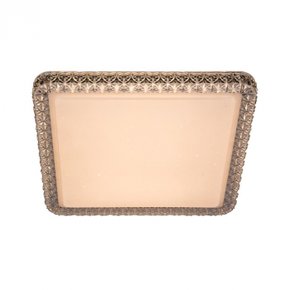 plafon de sobrepor led quadrado 3000k 24w bivolt 40x40x75cm cristal e metal branco sindora iluminacao dcx00330