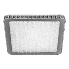 plafon de sobrepor led quadrado 6000k 24w bivolt 40x40x75cm cristal e metal branco sindora iluminacao dcx00333