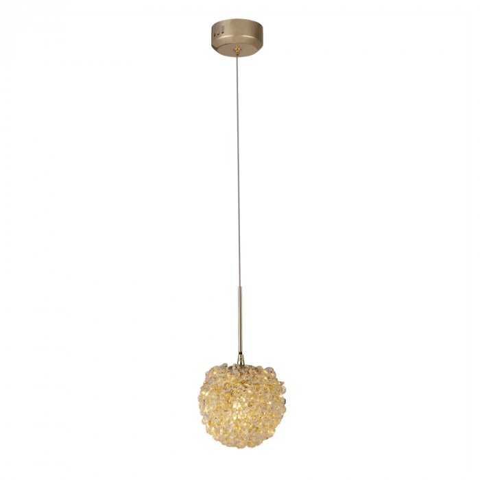 Lustre Pendente Cristal Bivolt Ø15cm Metal Dourado 1xG9 - Sindora