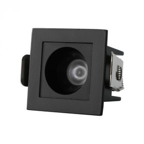 spot de embutir led focco quadrado mini 2700k 3w bivolt 46x46x5cm pvc preto gaya 8280