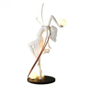 luminaria de chao piso led ballerina 3000k 60w bivolt 210x80cm resina e vidro branco rose gold e preto skylight sky 4014 cl