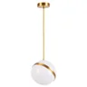 pendente glam redondo 20cm metal e acrilico dourado e branco fosco skylight sky 9020