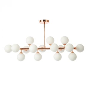 pendente cotton 100x95cm metal e vidro rose gold e branco fosco skylight sky 3027 1