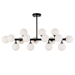 pendente cotton 100x95cm metal e vidro preto e branco fosco skylight sky 3027pt