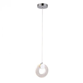 pendente led cane redondo 3000k 10w bivolt 15cm cristal e metal transparente e cromado skylight sky 4001cr