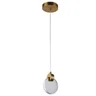 pendente led sand 3000k 3w bivolt 11x15cm cristal e metal transparente e dourado skylight sky 3051do