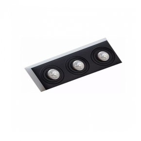 spot de embutir no frame retangular triplo dicroica par16 345x125cm metal impacto f2103 002