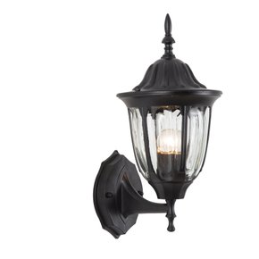 arandela cassis 34x15x19cm aluminio e vidro preto biancoluce ac202p pt