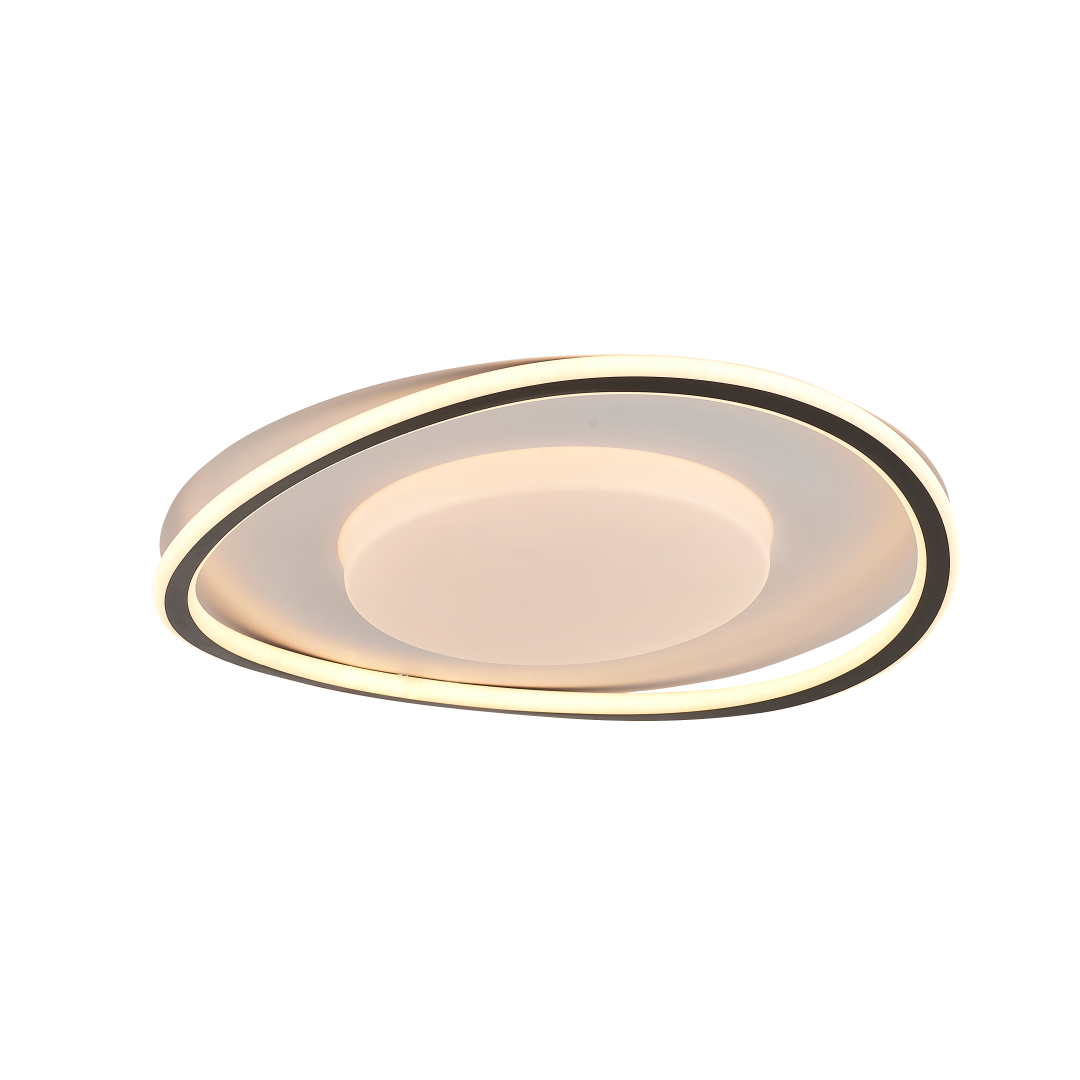 Plafon LED Zuxe Metal / Acrílico 77W 3000K 6160LM Ø50cm Preto - Astra ...
