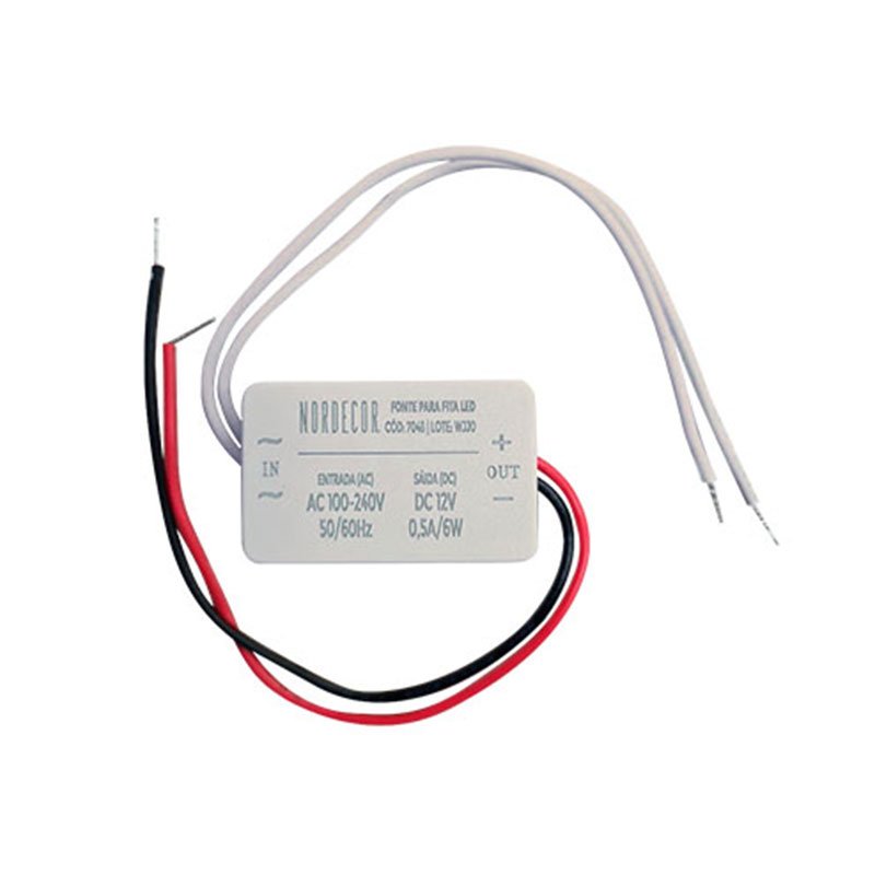 Fonte Driver Slim Mini 1A 12W - Nordecor 7049
