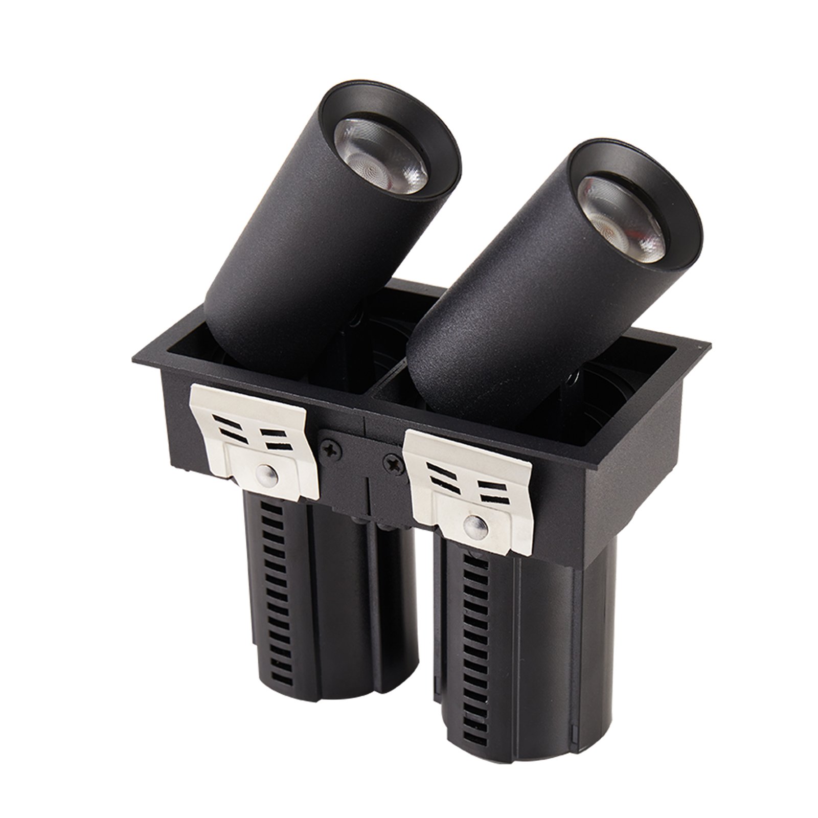 Spot LED Aiva Duo Embutir IRC97 2700K 2x7W Preto - Nordecor 6482