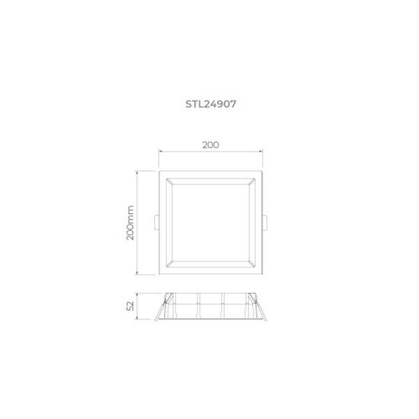 Painel LED Deep Embutir Super Recuado Dimerizável 20x20x5,2cm