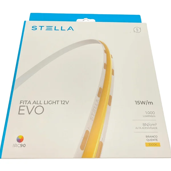 Fita Led All Light Evo 5 Metros IRC 90 3000K 15W/M 12V 8mm