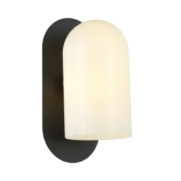 Arandela Zil G9 25W 17x12,5x27cm Preto e Opalino - Bella Iluminaç